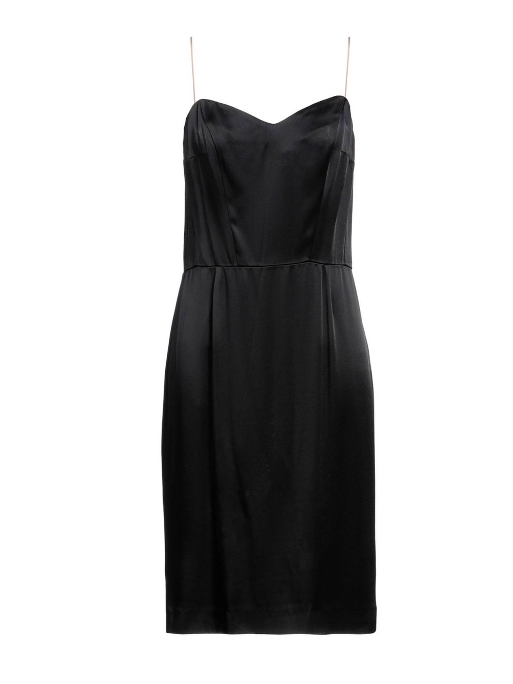 Maison Martin Margiela Black Strapless Satin Slip Dress